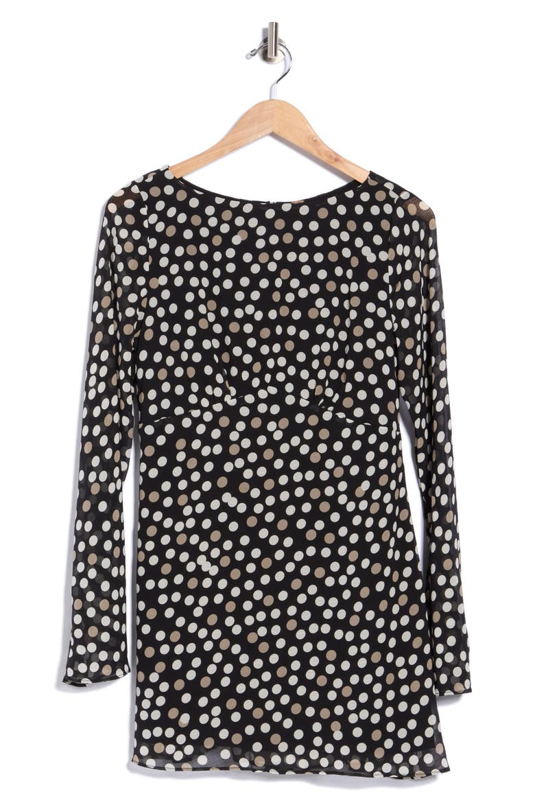 Jolie Printed Minidress, Main, color, BLACK