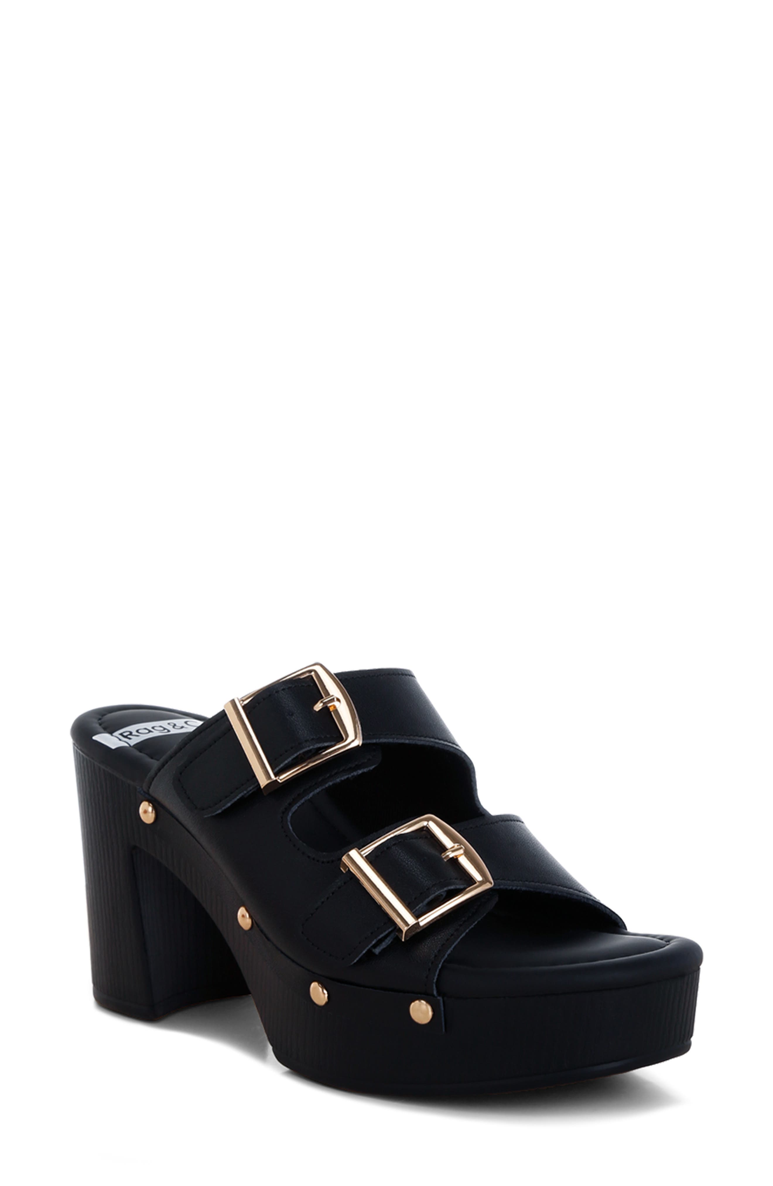 Rag & Co Kenna Double Buckle Strap Platform Sandal