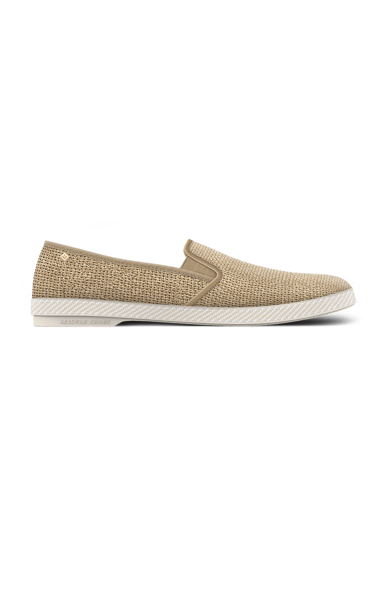 Rivieras Raffia Slip-On Loafer, Main, color, Beige