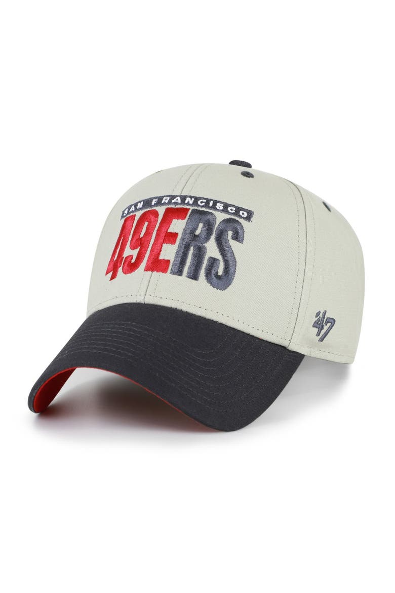Men's '47  Gray/Black San Francisco 49ers Half Block Text MVP Adjustable Hat, Main, color, Gray