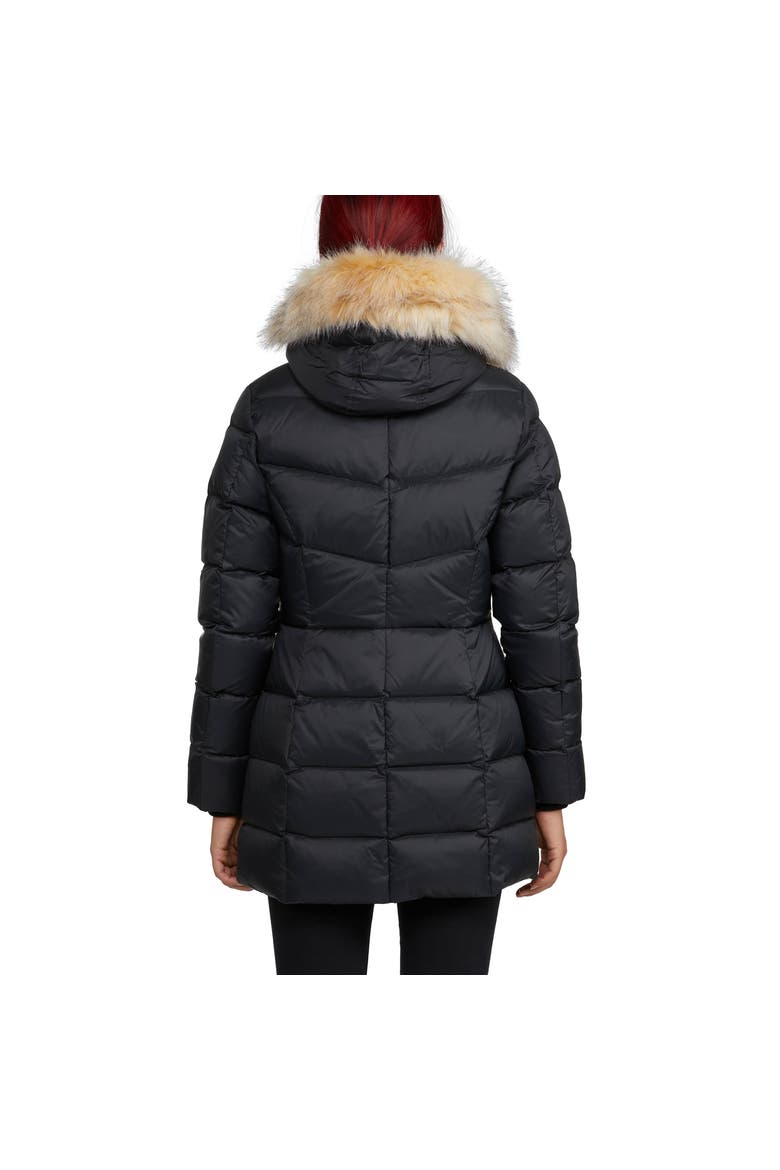 Roxy Quilted Puffer with Detachable Faux Fur Trim, Alternate, color, Black/Crystal