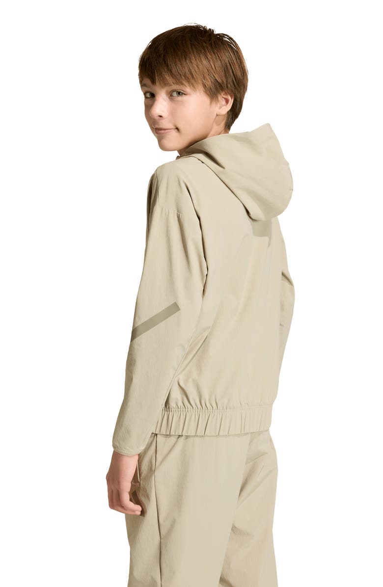 adidas Originals Kids' Z-N-E Woven Travel Hooded Jacket, Alternate, color, Wonder Cargo/ Clay