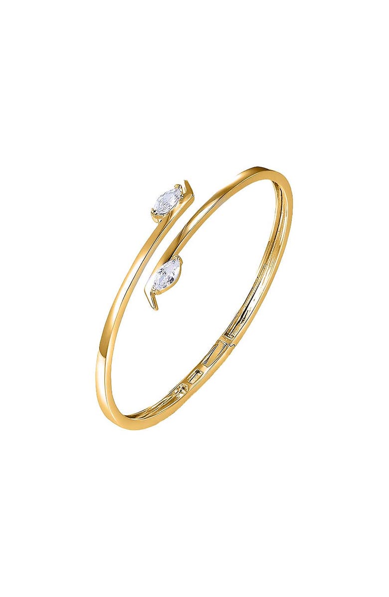 BY ADINA EDEN CZ Marquise Crossover Bangle Bracelet, Main, color, Gold