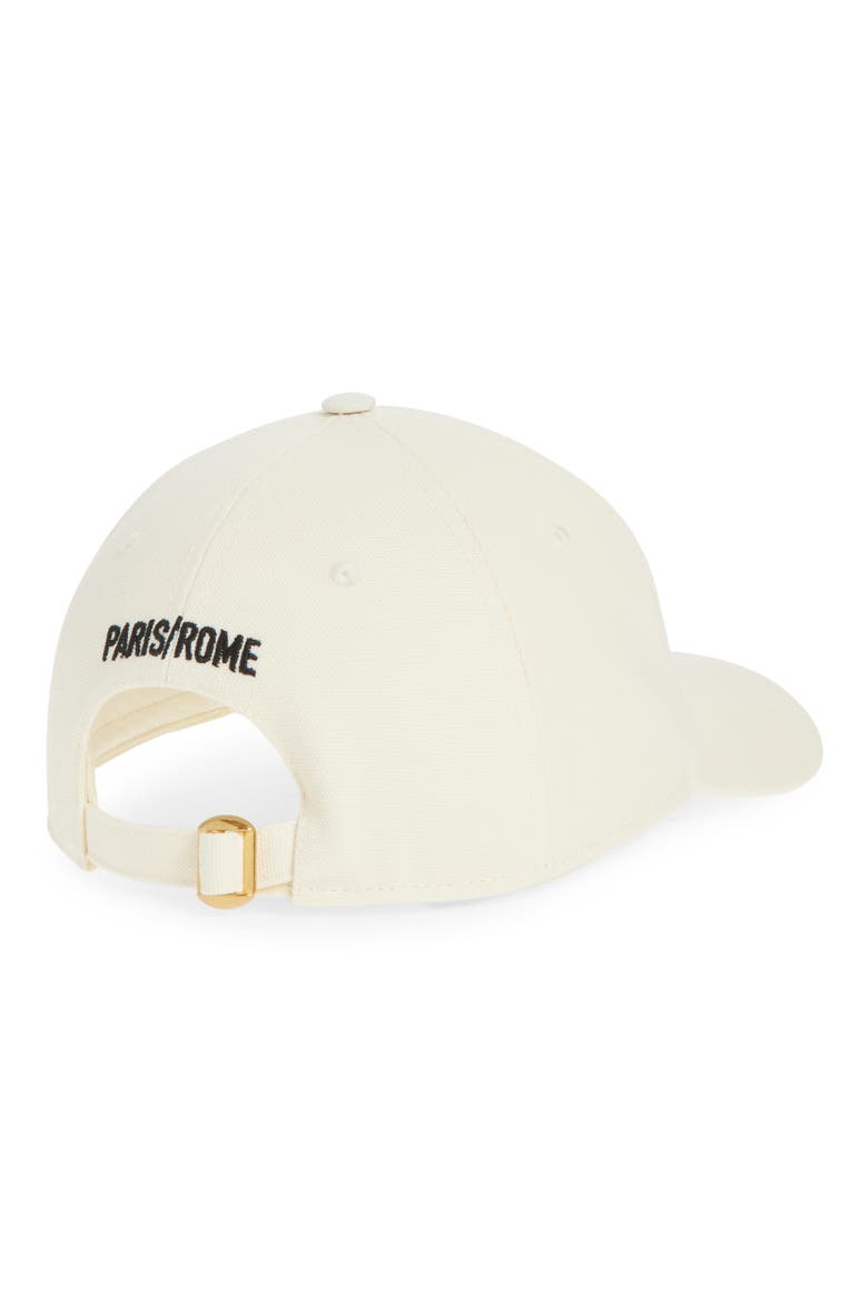 Chez Valentino Embroidered Baseball Cap, Alternate, color, IVORY/ BLACK