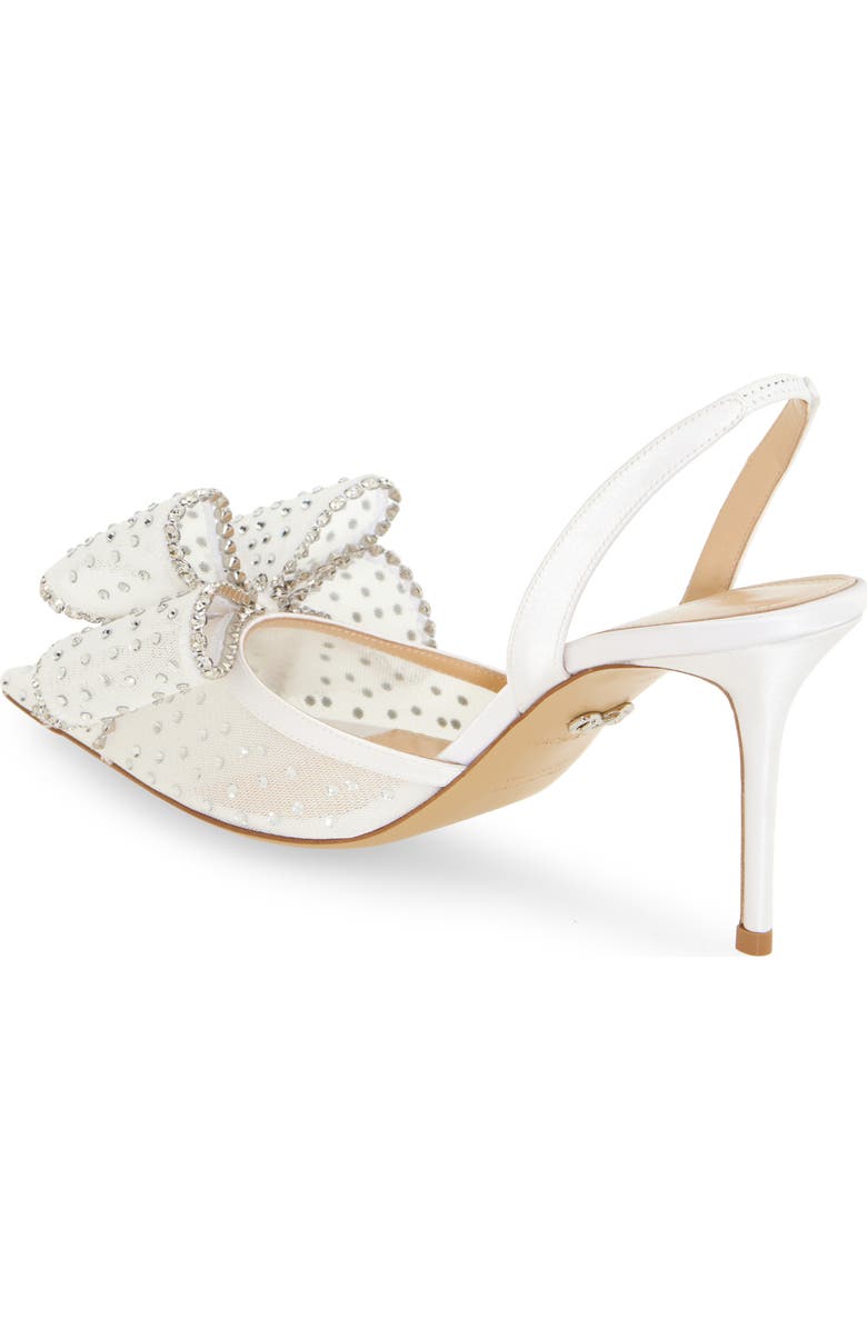 Mach & Mach Le Cadeau Bow Pointed Toe Slingback Pump, Alternate, color, White