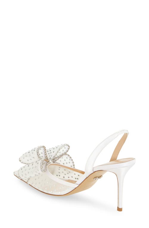Mach&mach Mach & Mach Le Cadeau Bow Pointed Toe Slingback Pump In White