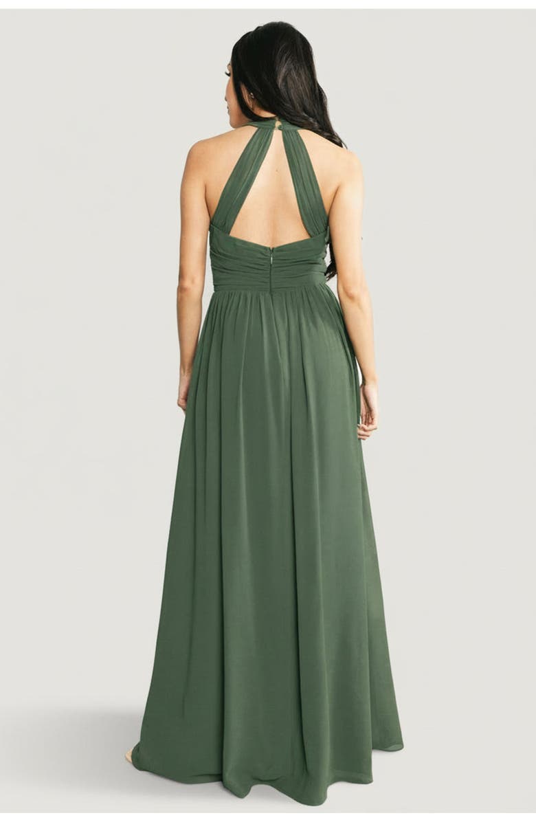 Baltic Børn Larissa Halter Maxi Dress, Alternate, color, Cypress