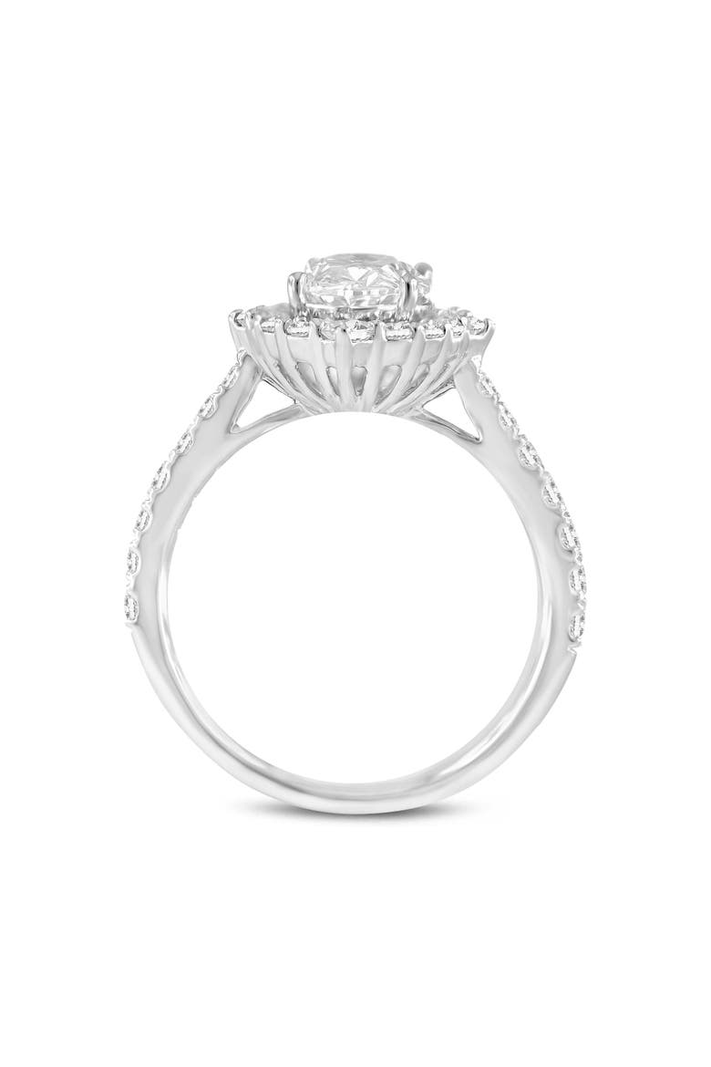 Valeria 14K White Gold Oval Lab Grown Diamond Halo Engagement Ring - 2.25 Ct, Alternate, color, 14K White Gold