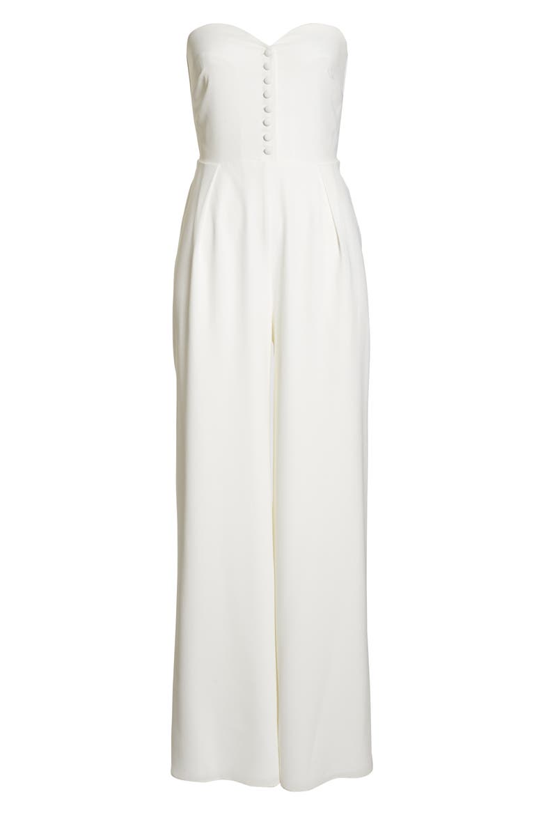 Aretha Strapless Jumpsuit, Alternate, color, WHITE