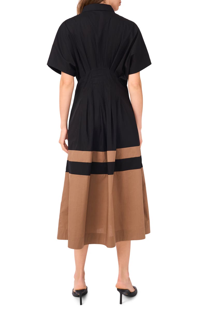 Halogen<sup>®</sup> Colorblock Pleated Cotton Poplin Shirtdress, Alternate, color, 