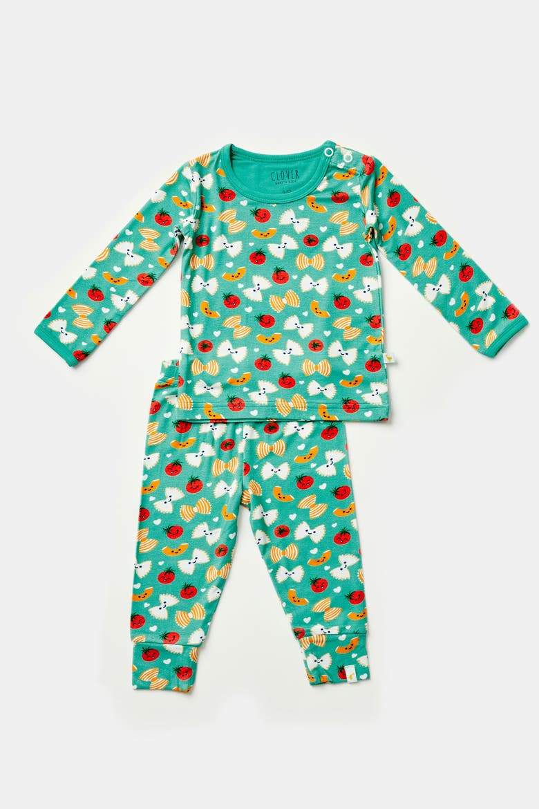 Long Sleeve Pajama Set - Pasta Night, Main, color, Pasta Night