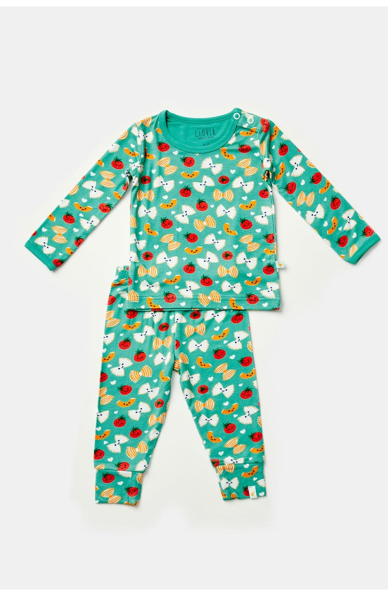 Clover Baby & Kids Long Sleeve Pajama Set - Pasta Night, Main, color, Pasta Night