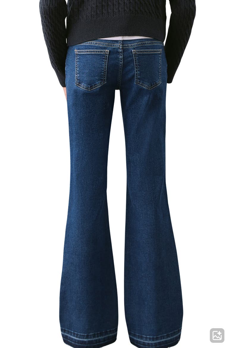 Release Hem Low Rise Flare Jeans, Alternate, color, DARK BLUE