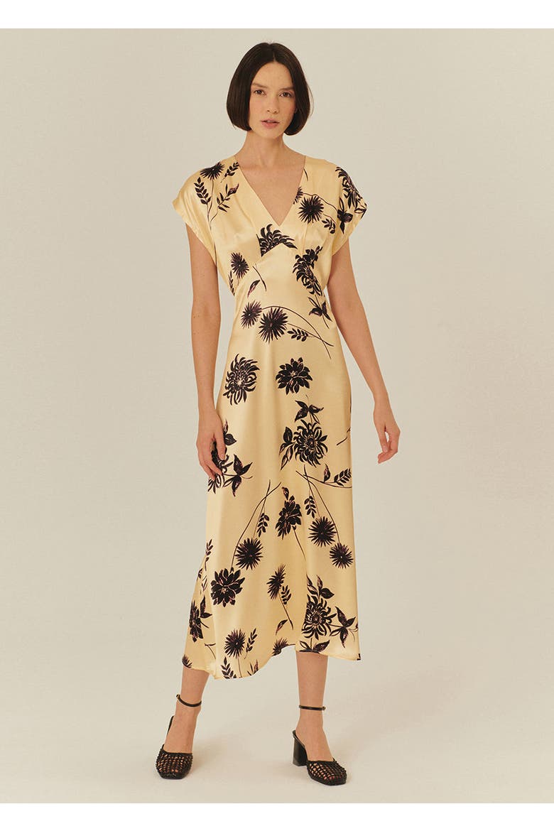 Floral Embroidered Viscose Dress, Alternate, color, Ecru