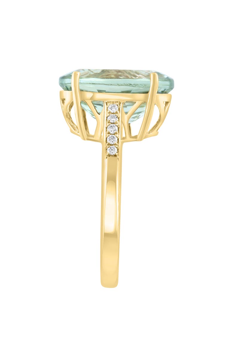 EFFY 14K Yellow Gold Green Quartz & Diamond Ring, Alternate, color, Green