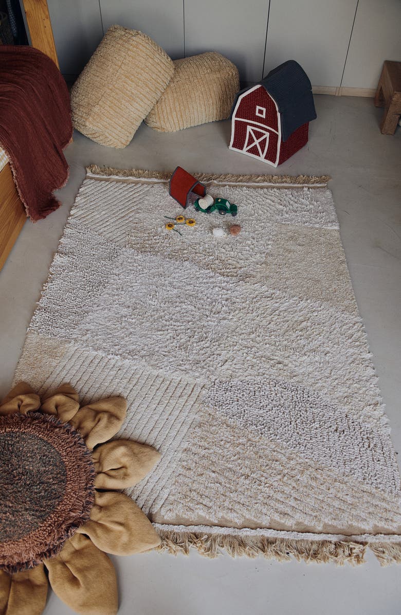 Lorena Canals Farm Fields Cotton Blend Washable Play Rug, Alternate, color, Natural