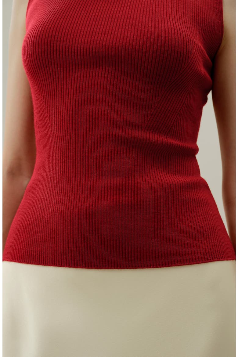 Women's Seamless Knit Washable-Wool Vest, Alternate, color, Red