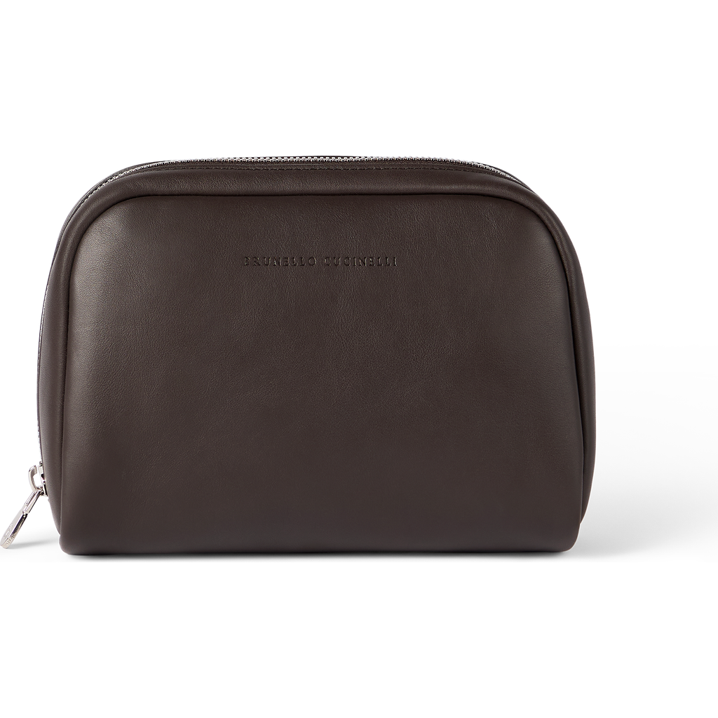 Brunello Cucinelli Calfskin beauty case in Brown at Nordstrom