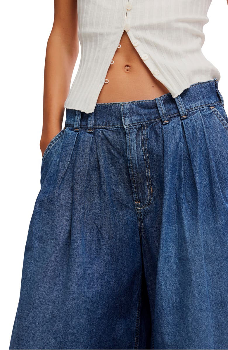 Free People Scout High Waist Wide Leg Jeans, Alternate, color, Deep Indigo