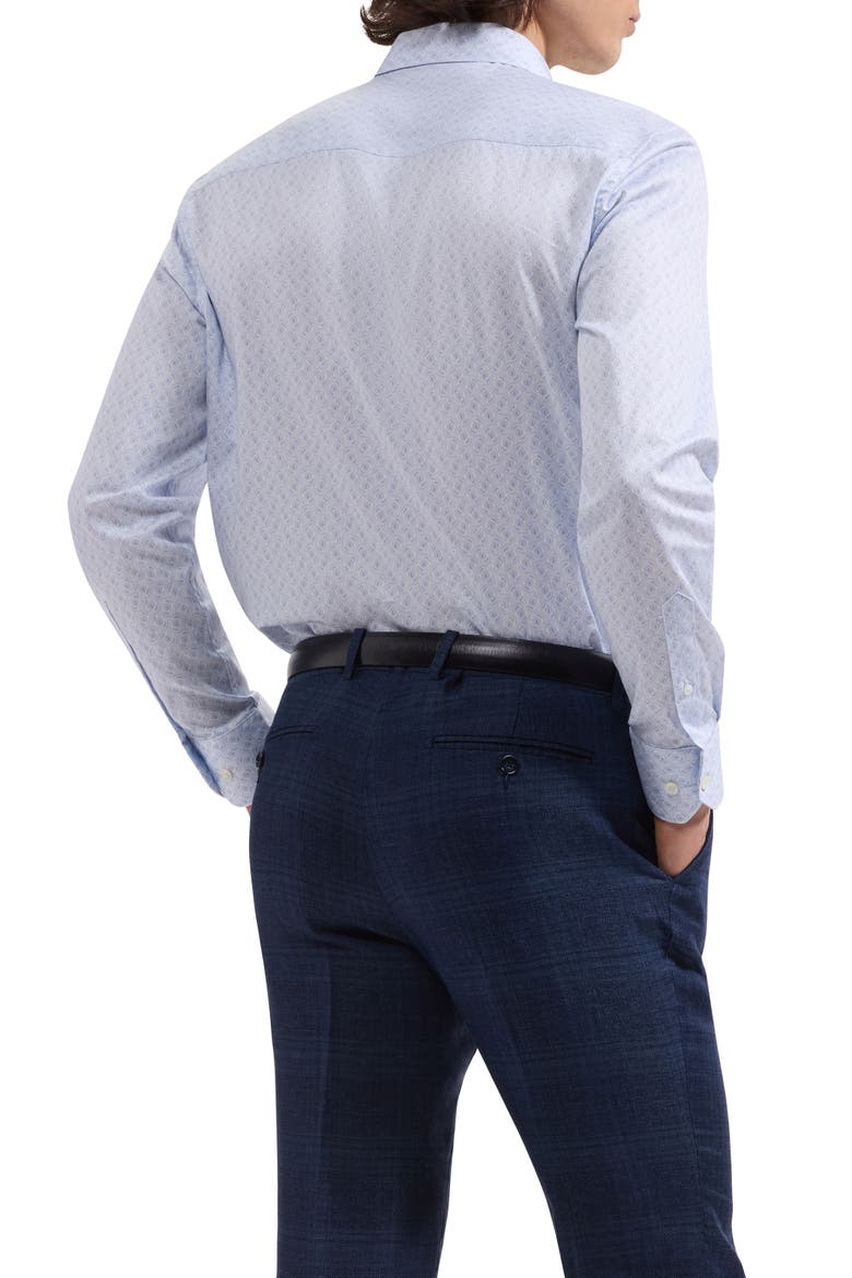 Alvin Shaped Fit Geo Print Button-Up Shirt, Alternate, color, ICE