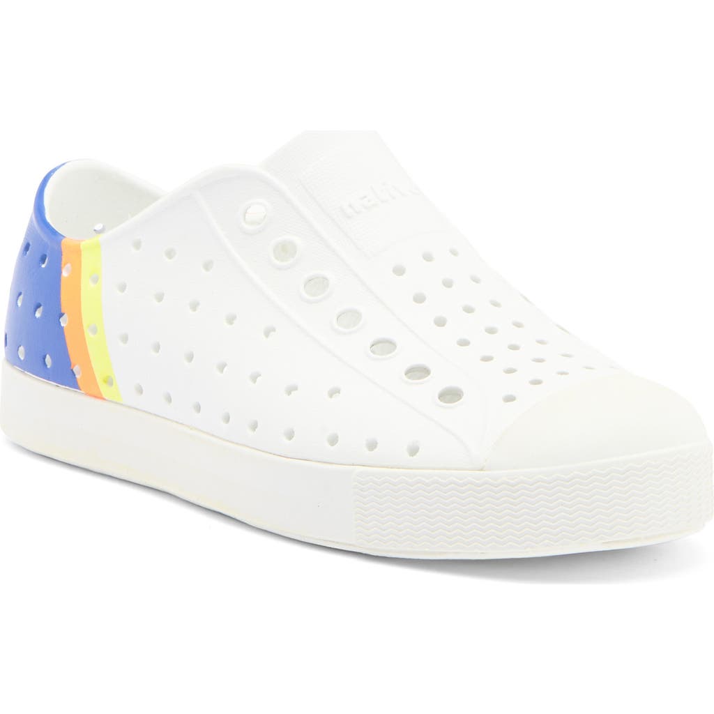 Native Shoes Jefferson Water Friendly Slip-on Sneaker In Shell White/white/blue