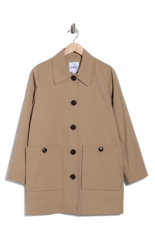 Sam Edelman Leopard Print Water Repellent Rain Jacket In Brown