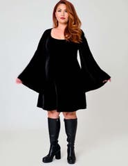 Smak Parlour Plus Size Angel Sleeve Downtown Scene Mini Fit & Flare Dress