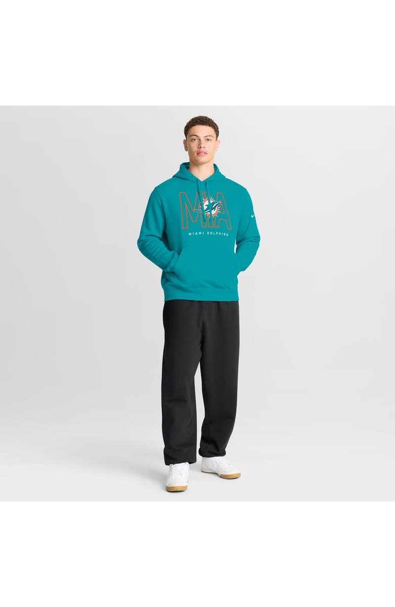 Nike Men's Nike Aqua Miami Dolphins Busted Play Club Fleece Pullover Hoodie, Alternate, color, Aqua