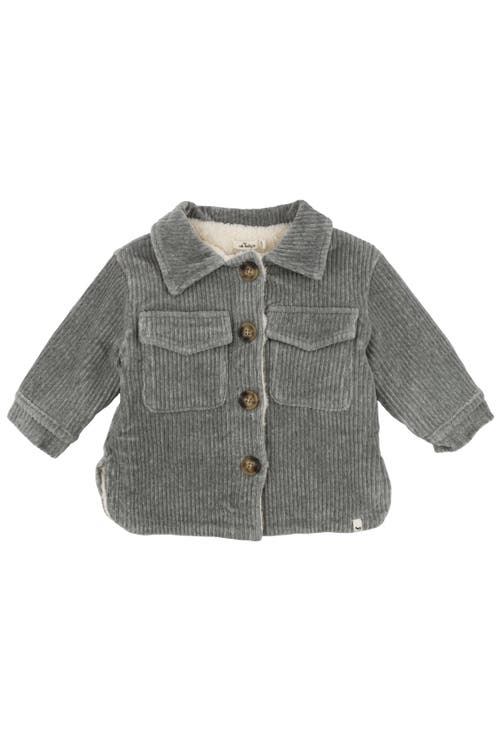 Oh Baby ! Corduroy With Snowdrift Shacket In Heather Grey