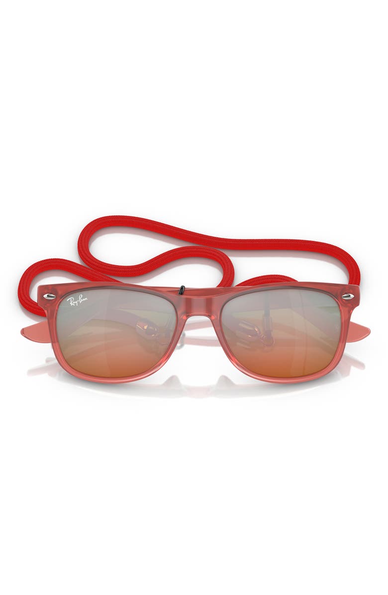 Ray-Ban Kids' Junior Wayfarer 47mm Gradient Square Sunglasses, Alternate, color, Opal Red