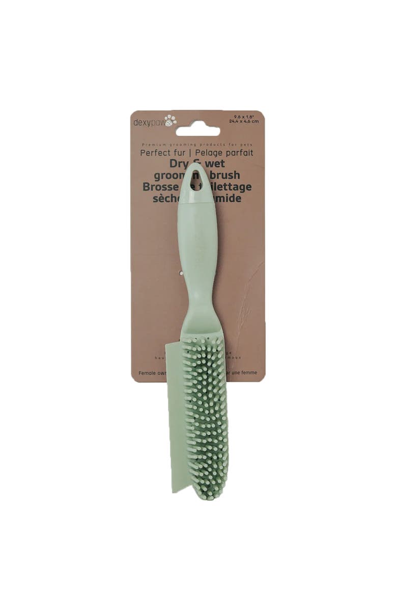 Dexypaws Pet Dry & Wet Grooming Brush, Sage Green, Dog & Cat Grooming Tool, Main, color, Green