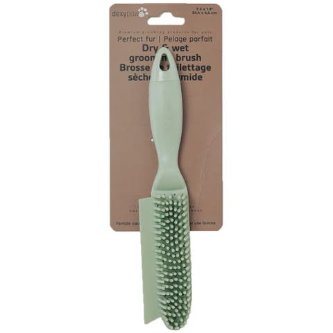 Pet Dry & Wet Grooming Brush, Sage Green, Dog & Cat Grooming Tool