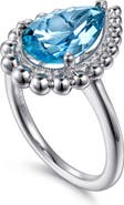 Gabriel & Co. Bujukan Sterling Silver Swiss Blue Topaz Ring