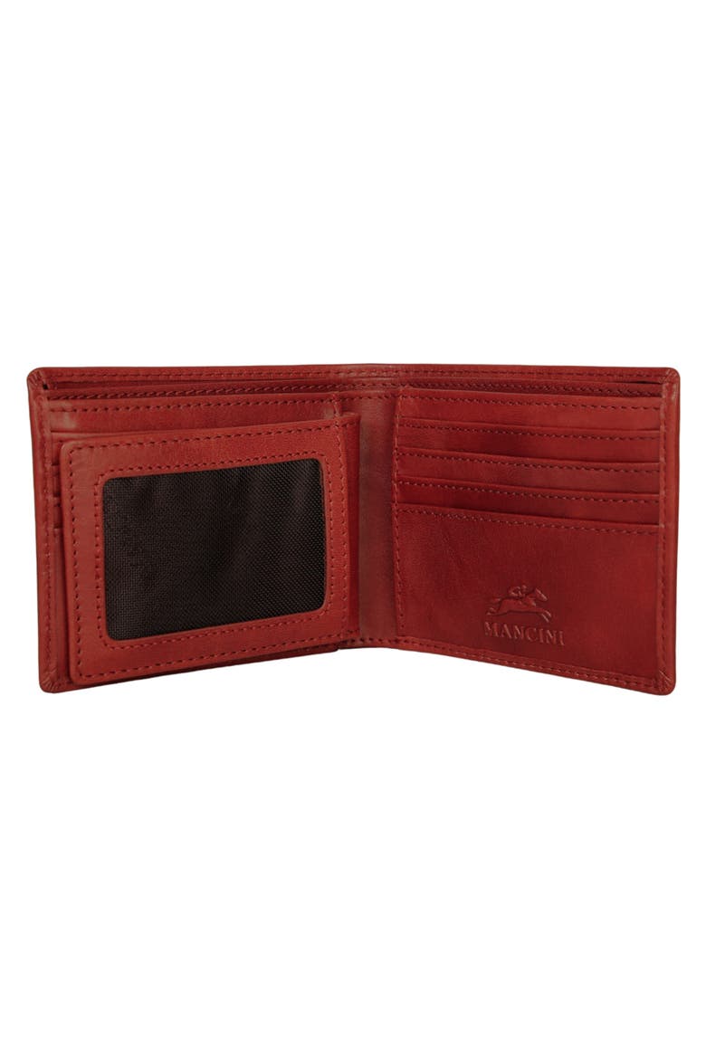 RFID Secure Leather Center Wing Wallet, Alternate, color, COGNAC