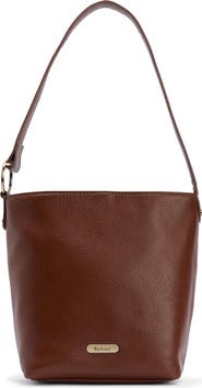 Barbour Cedar Leather Bucket Tote