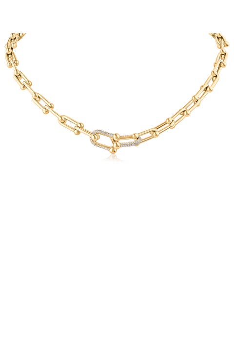 Interlocking Link Crystal Necklace