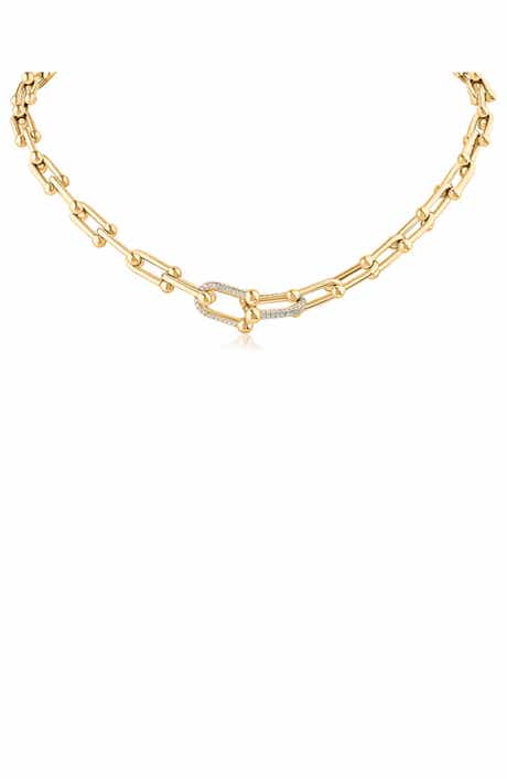 Interlocking Link Crystal Necklace