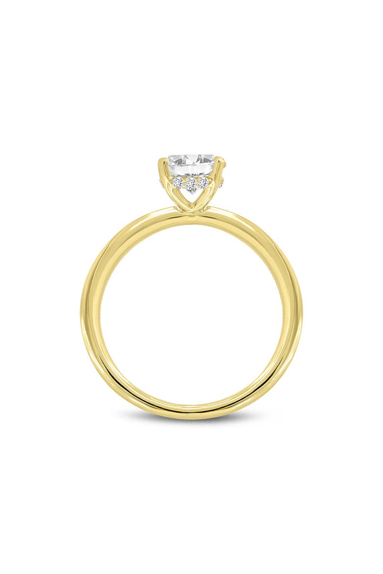Anastasia 14K Gold Oval Cut Solitaire Hidden Halo Ring - 1.55 Ct, Alternate, color, 14K Yellow Gold