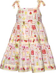 Iris & Ivy Kids' Mixed Border Print Tie Shoulder Dress