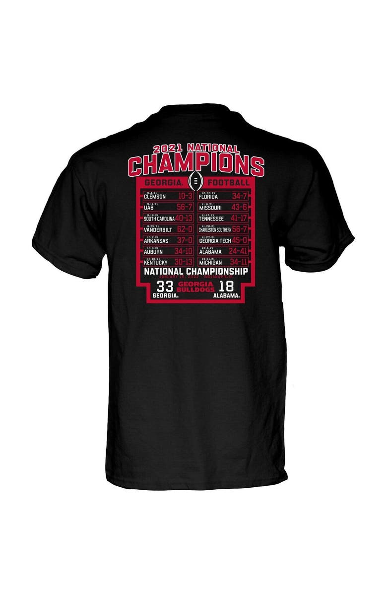 BLUE 84 Men's Blue 84 Black Georgia Bulldogs College Football Playoff 2021 National Champions Stadium Schedule T-Shirt, Alternate, color, Black