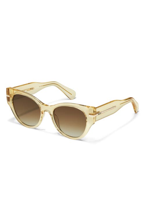 Quay Chit Chat 47mm Cat Eye Sunglasses In Daffodil/brown