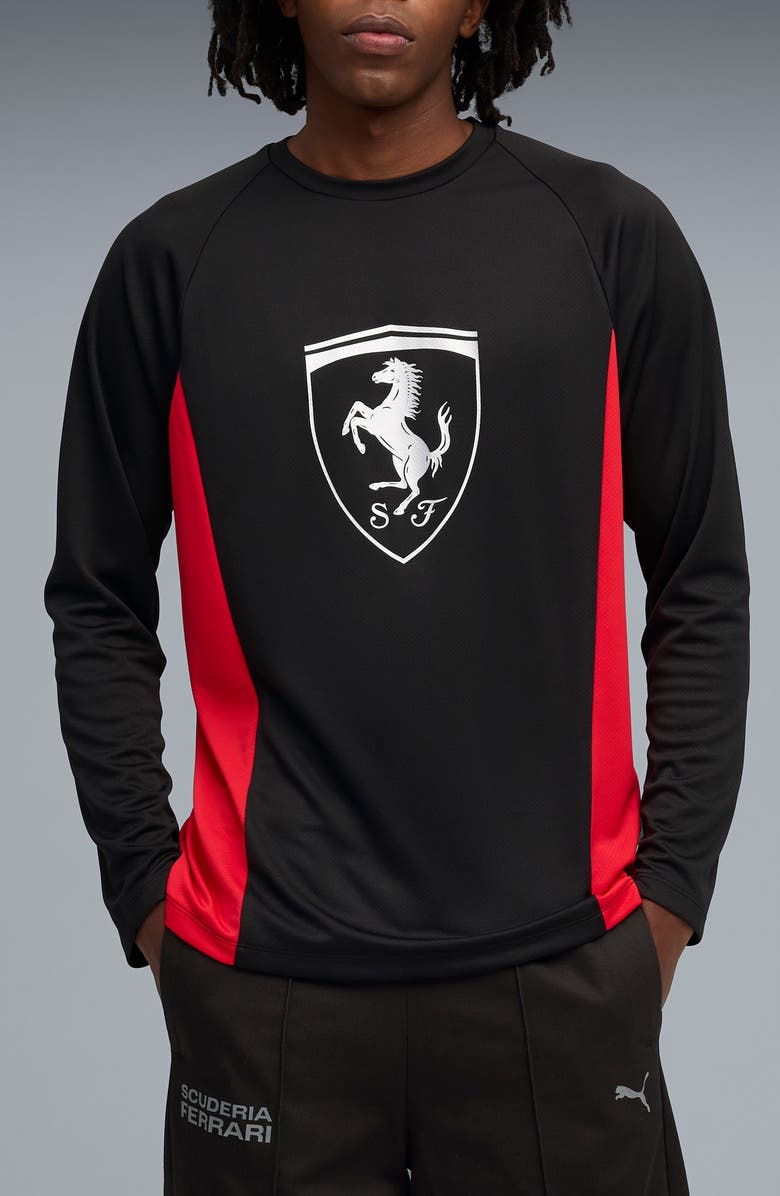 PUMA Ferrari Lifestyle Colorblock T-Shirt, Main, color, Puma Black