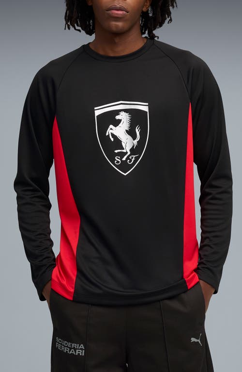 Puma Ferrari Lifestyle Colourblock T-shirt In Black