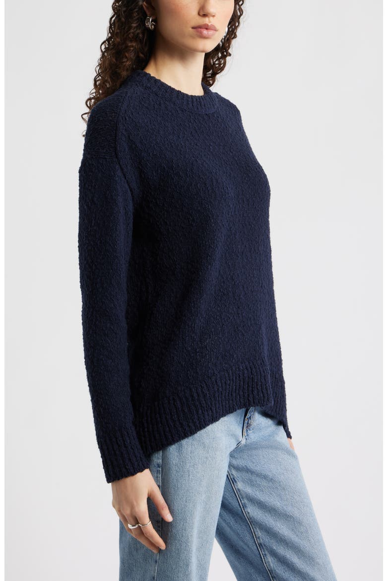 Texture Crewneck Sweater, Alternate, color, NAVY NIGHT