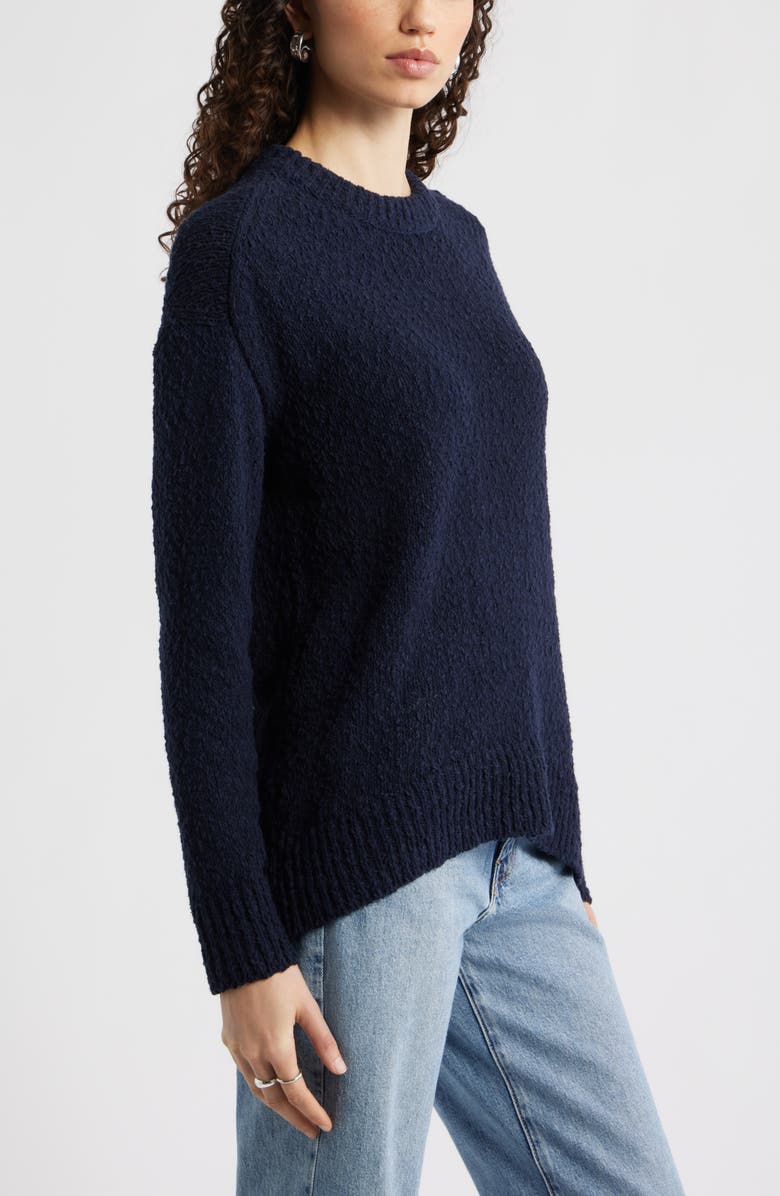 Nordstrom Texture Crewneck Sweater, Alternate, color, Navy Night