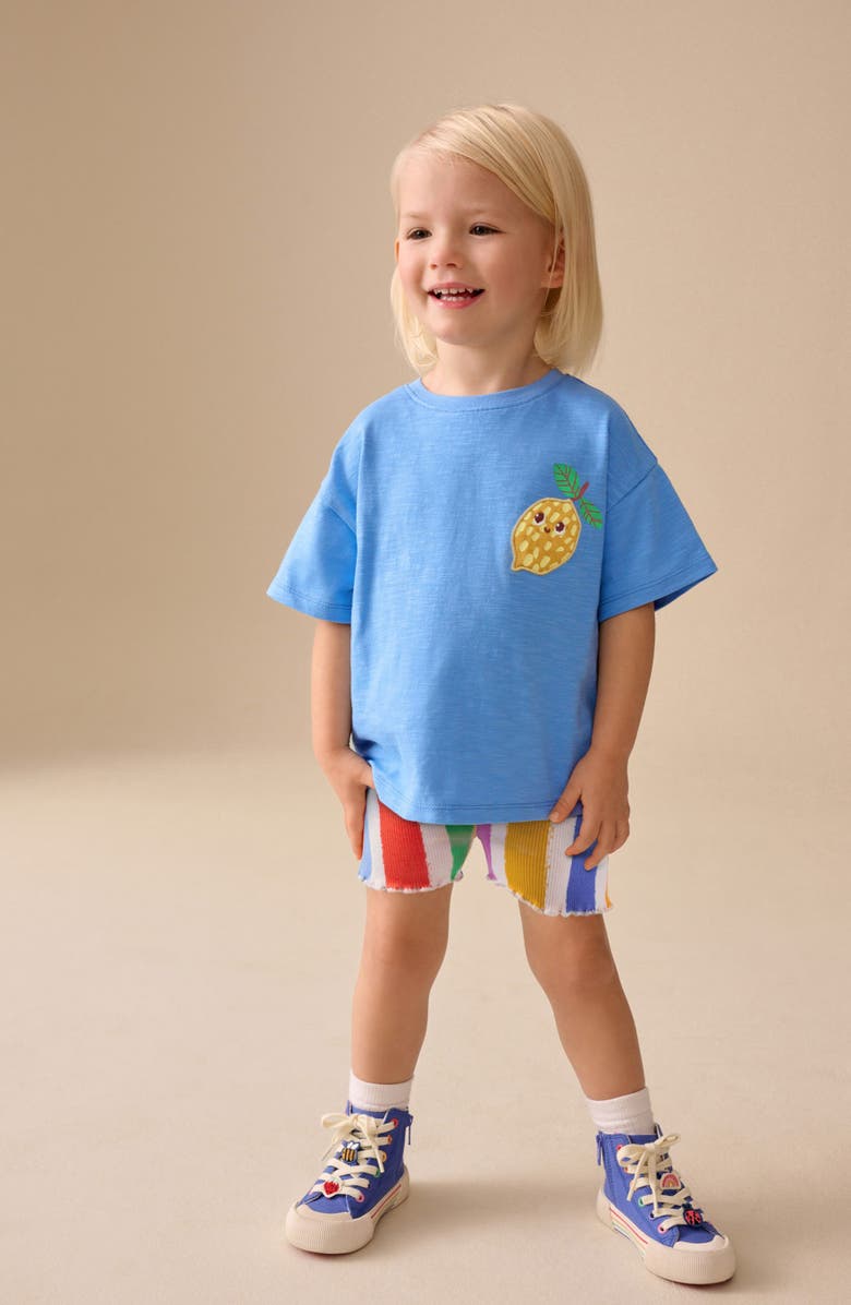 NEXT Kids' Lemon Appliqué Tee & Shorts Set, Alternate, color, Blue