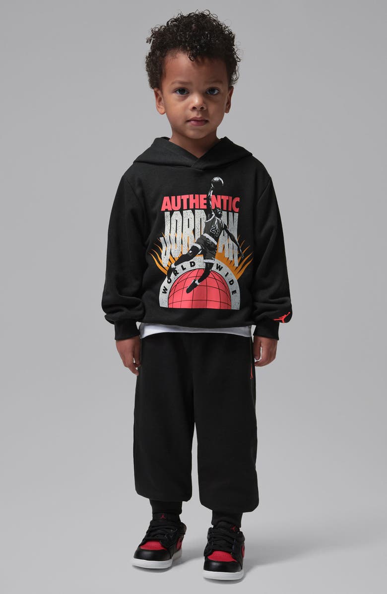 Jordan Kids' MJ Hoodie & Joggers Set, Alternate, color, Off Noir