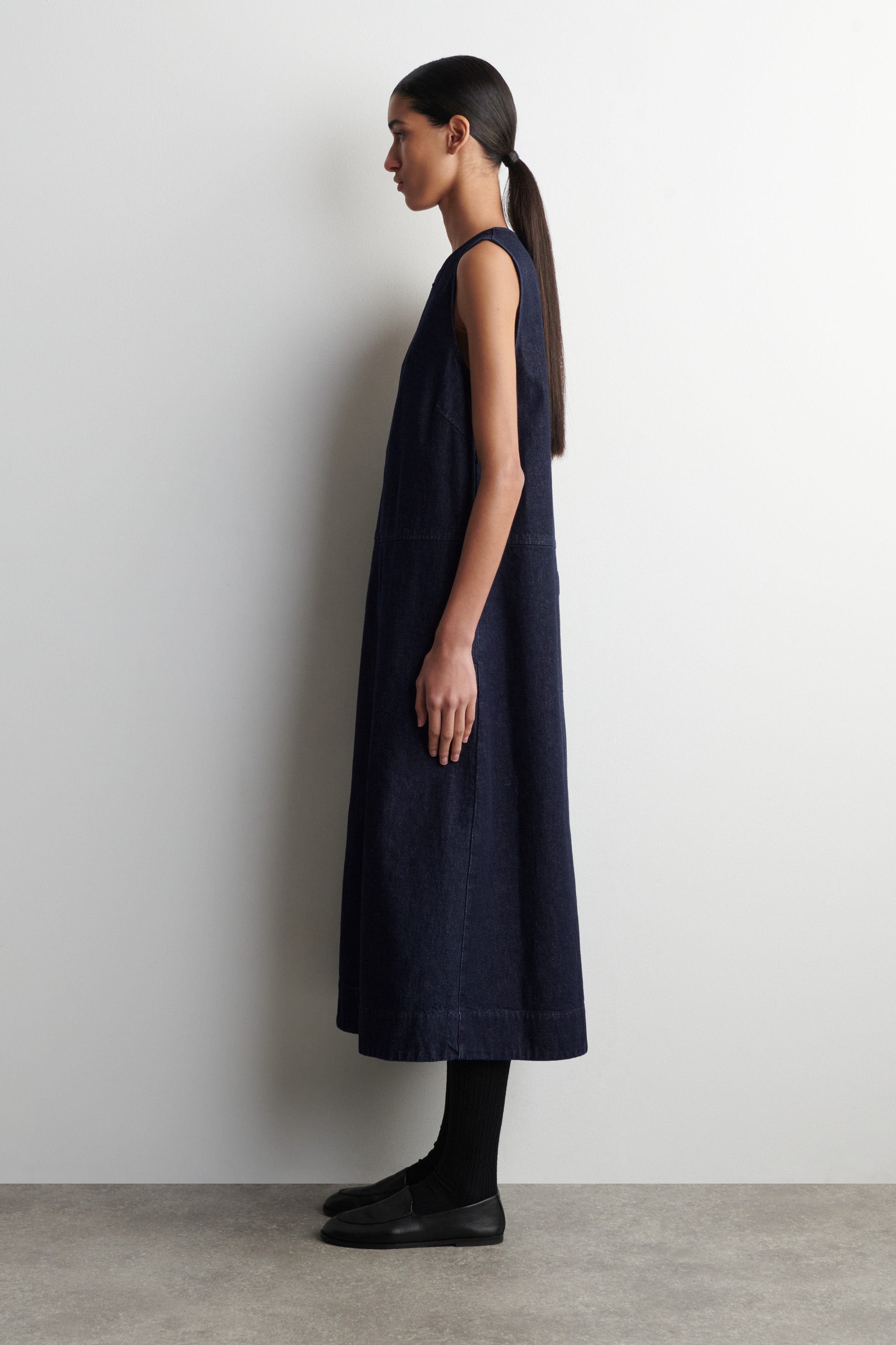 A-Line Denim Midi Dress - image 2