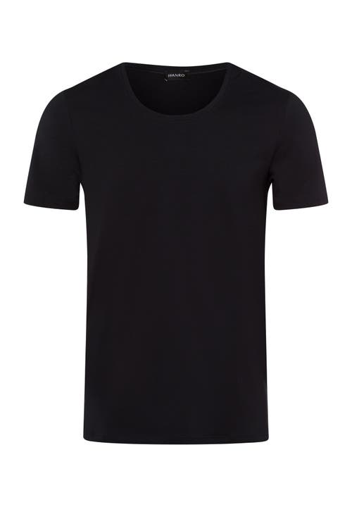 Hanro Cotton Superior Cotton Crew Neck T-shirt In Black