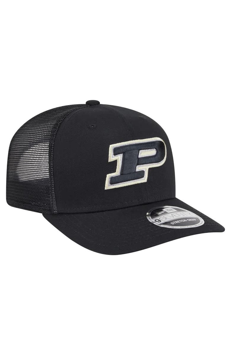 New Era Men's New Era Black Purdue Boilermakers Primary 9SEVENTY Trucker Stretch-Snap Hat, Alternate, color, 